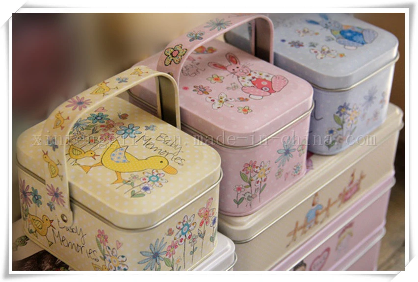 New Hand-Painted Illustrations Peter Rabbit Tote Tin Box Jewelry Box Storage Case Iron Box Candy Container Gift Box